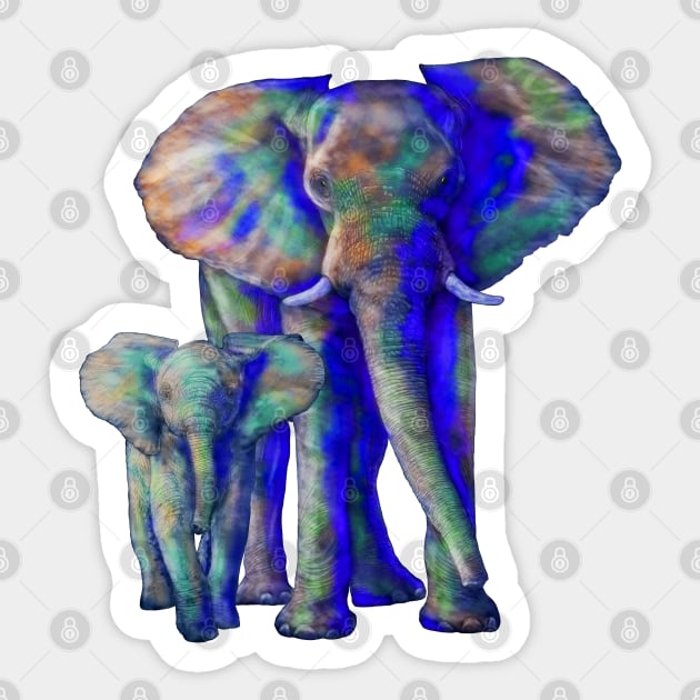 Save The Elephants Art Animal Lover Sticker by macdonaldcreativestudios